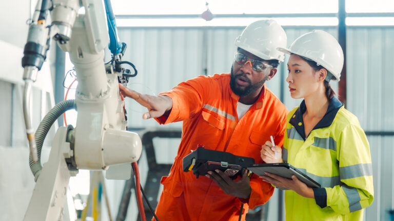 Diversity Professional Engineer training and discussing in Robot Development Plant